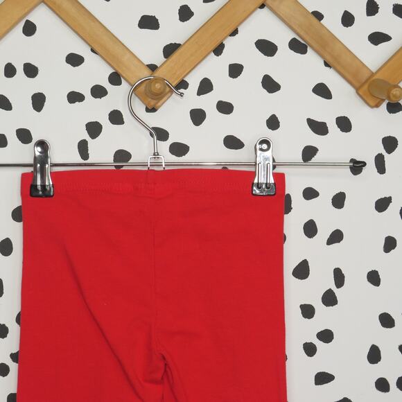 Jumping Beans Solid Red Lace Trim Toddler Cropped Leggings - Picture 4 of 6